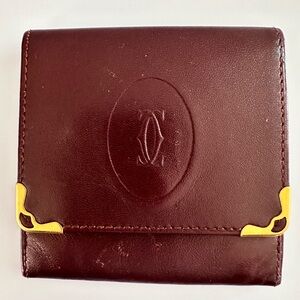Cartier Burgundy Coin Pouch - Authentic
